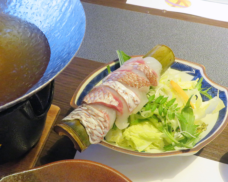加太温泉の旅館に宿泊|加太淡嶋温泉 大阪屋 ひいなの湯の夕飯:鯛しゃぶ